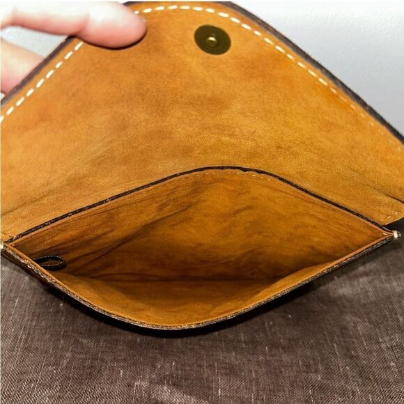 Patricia Nash Heritage Envelope pouch wallet Italian tan leather - Picture 5 of 5